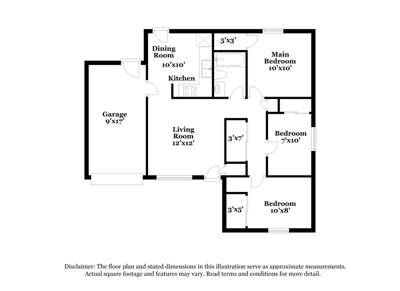 1,890/Mo, 6615 Cedar Ct W Galloway, OH 43119 Floorplan View