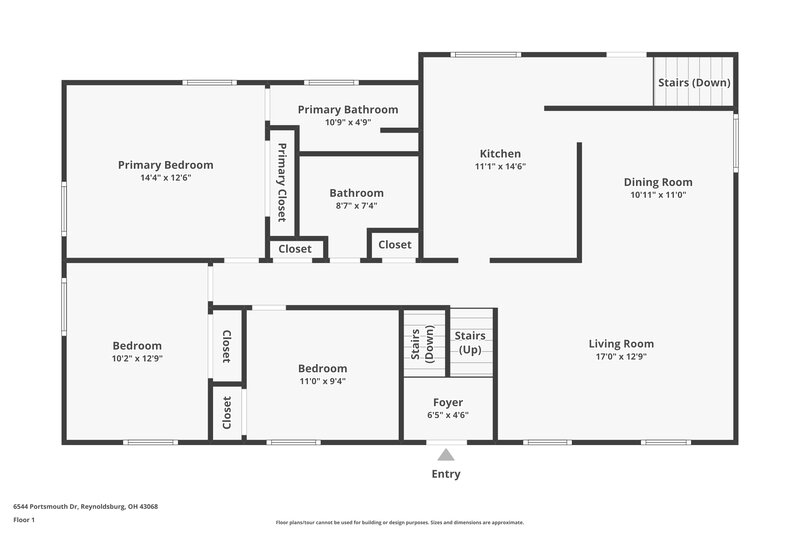 2,180/Mo, 6544 Portsmouth Dr Reynoldsburg, OH 43068 Floorplan View