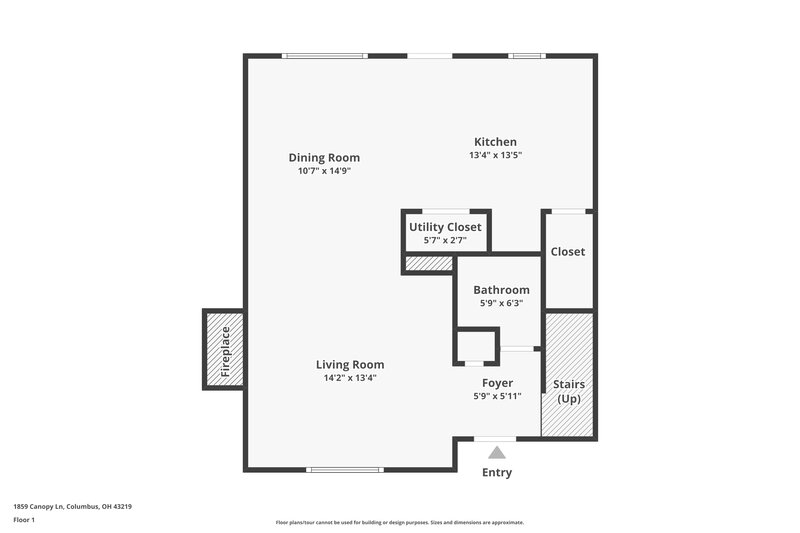 2,205/Mo, 1859 Canopy Ln Columbus, OH 43219 Floor Plan View