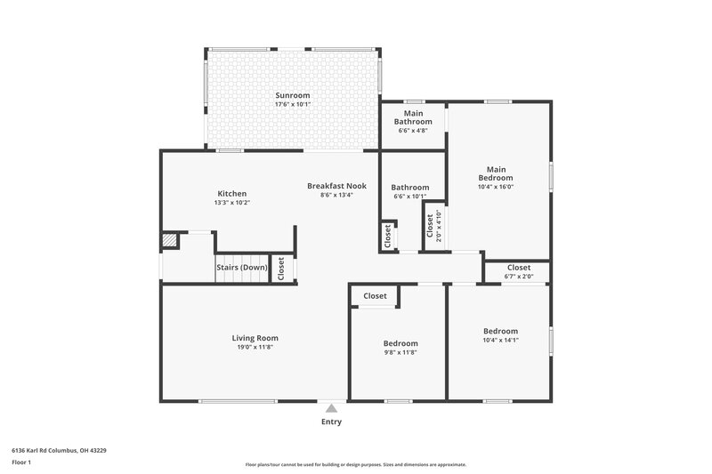 1,765/Mo, 6136 Karl Rd Columbus, OH 43229 Floorplan View