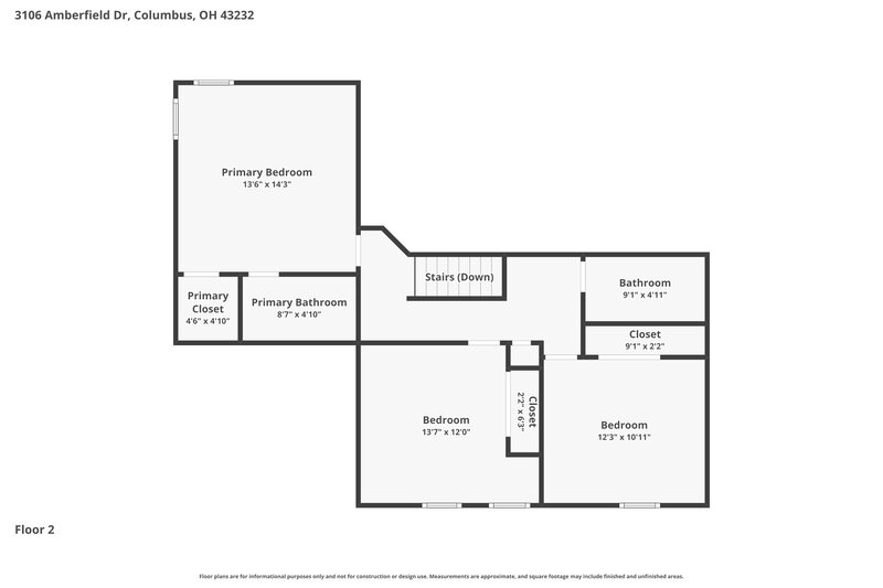 2,330/Mo, 3106 Amberfield Dr Columbus, OH 43232 Floor Plan View 2