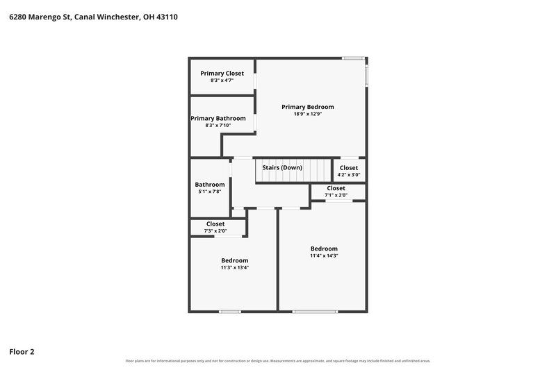 2,100/Mo, 6280 Marengo St Canal Winchester, OH 43110 Floor Plan View