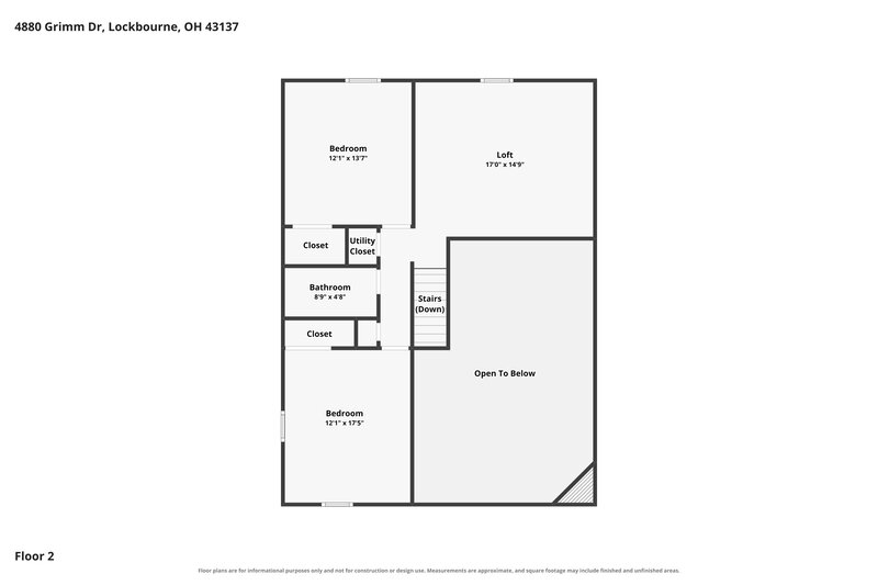 2,310/Mo, 4880 Grimm Dr Lockbourne, OH 43137 Floor Plan View 2