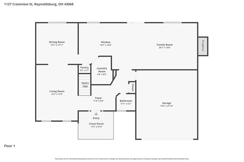 2,530/Mo, 1127 Crestview St Reynoldsburg, OH 43068 Floor Plan View