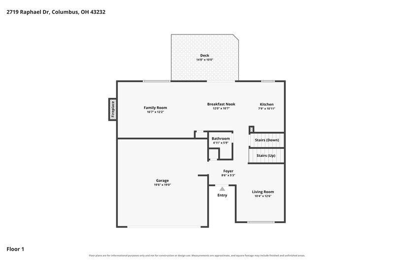 2,205/Mo, 2719 Raphael Dr Columbus, OH 43232 Floor Plan View 2