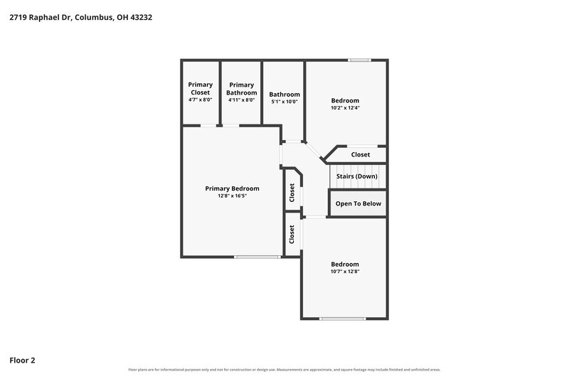2,205/Mo, 2719 Raphael Dr Columbus, OH 43232 Floor Plan View 3