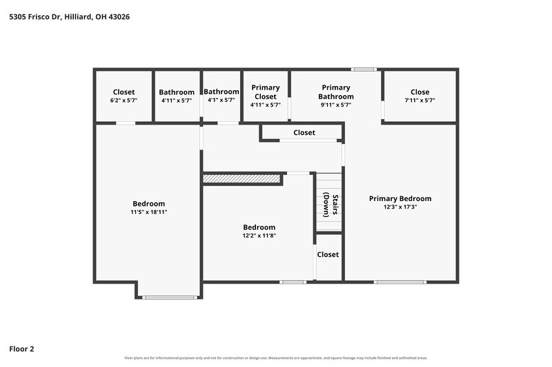 3,030/Mo, 5305 Frisco Dr Hilliard, OH 43026 Floor Plan View 3
