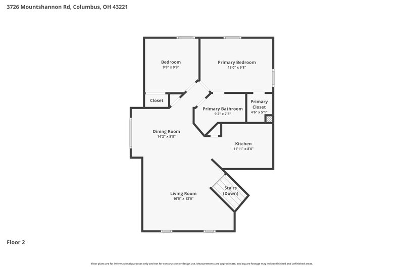 2,675/Mo, 3726 Mountshannon Columbus, OH 43221 Floor Plan View 2