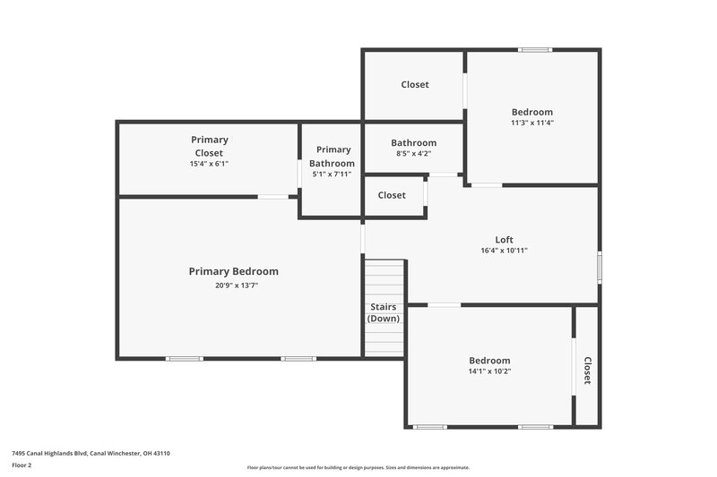 2,100/Mo, 7495 Canal Highlands Blvd Canal Winchester, OH 43110 Floor Plan View 2