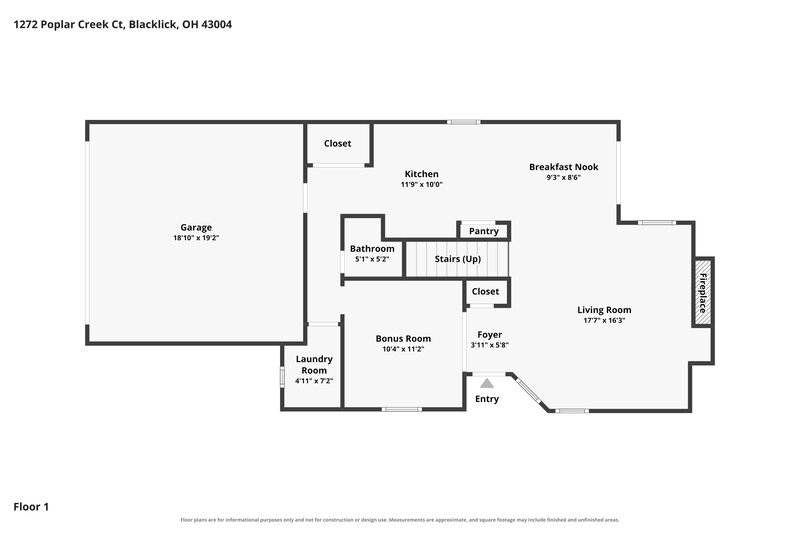 2,275/Mo, 1272 Poplar Creek Ct Blacklick, OH 43004 Floor Plan View