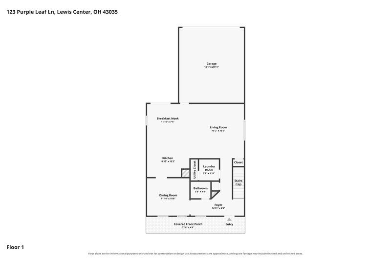 2,970/Mo, 123 Purple Leaf Ln Lewis Center, OH 43035 Floorplan View