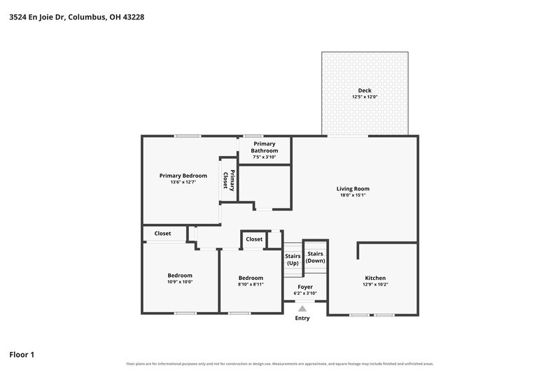 2,380/Mo, 3524 En Joie Dr Columbus, OH 43228 Floor Plan View