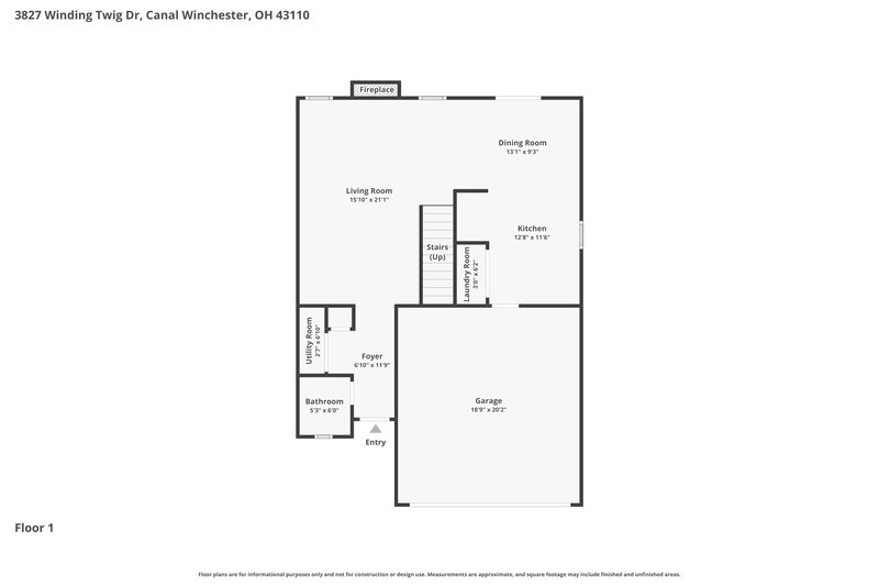 2,230/Mo, 3827 Winding Twig Dr Canal Winchester, OH 43110 Floorplan View 2