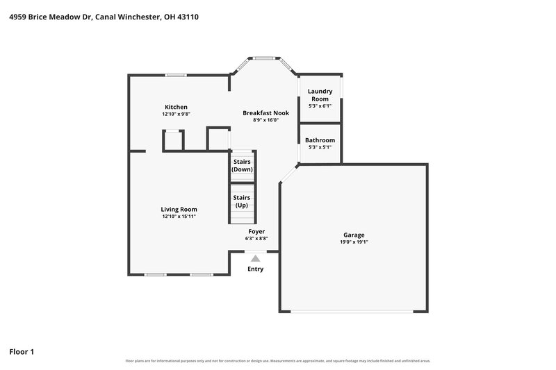 2,145/Mo, 4959 Brice Meadow Dr Canal Winchester, OH 43110 Floorplan View