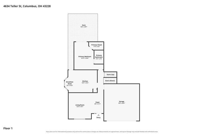 2,460/Mo, 4634 Teller St Columbus, OH 43228 Floor Plan View 2