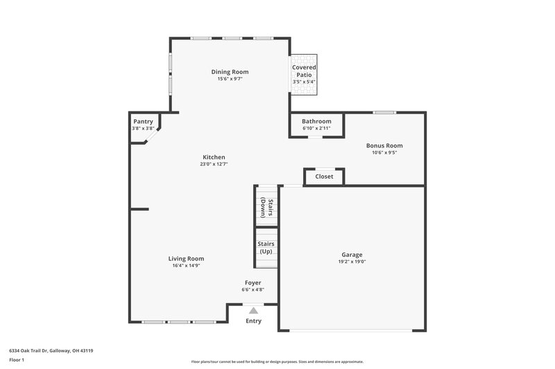2,370/Mo, 6334 Oak Trail Dr Galloway, OH 43119 Floorplan View