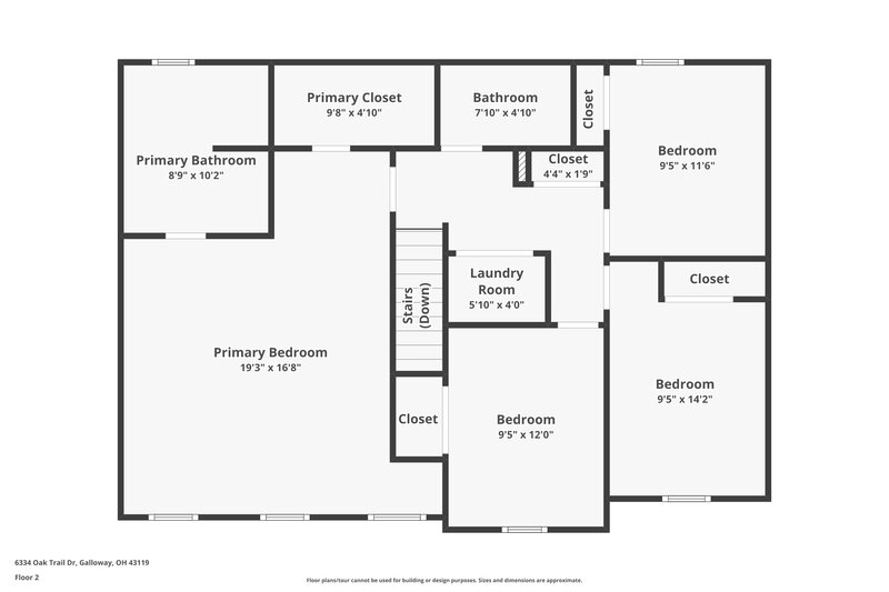 2,370/Mo, 6334 Oak Trail Dr Galloway, OH 43119 Floorplan View 2