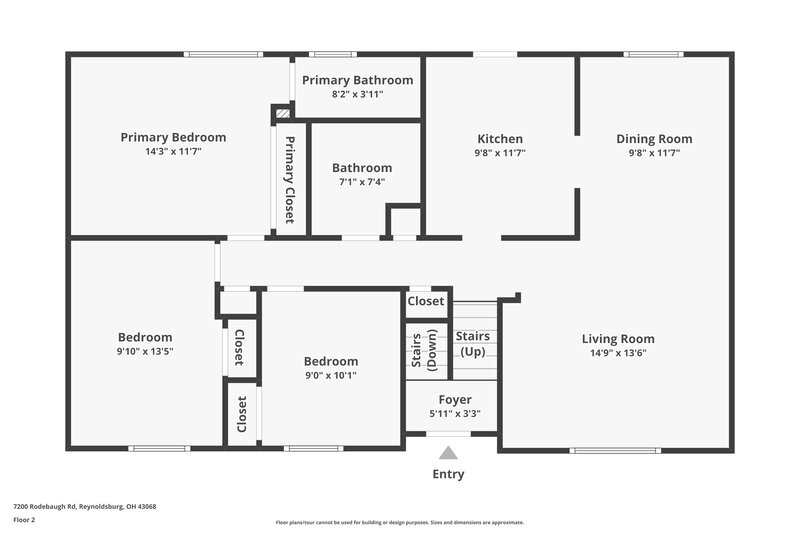 2,200/Mo, 7200 Rodebaugh Rd Reynoldsburg, OH 43068 Floor Plan View 2
