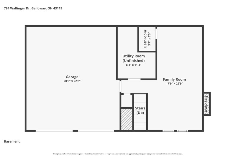 2,125/Mo, 794 Wallinger Dr Galloway, OH 43119 Floor Plan View