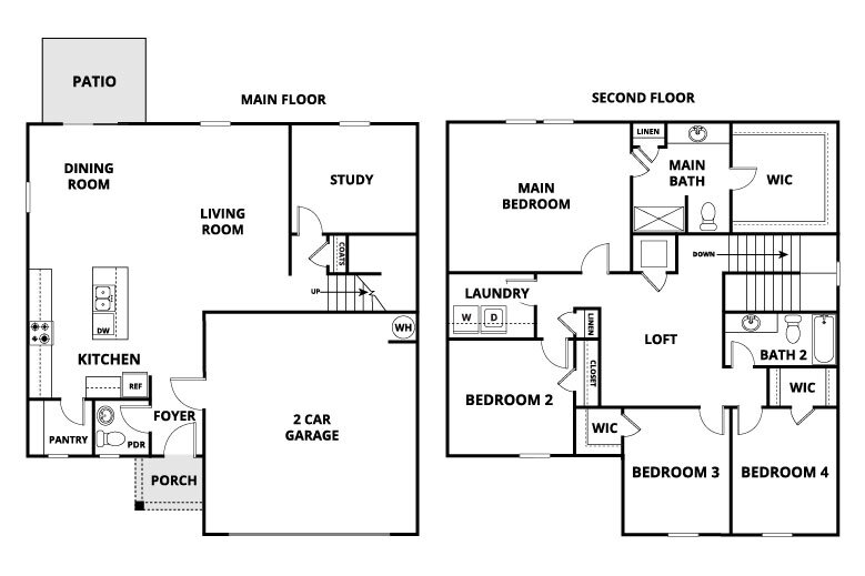 Floorplan: Name: D2-Splendor, Beds: 4, Baths: 2.5, Sqft: 2279