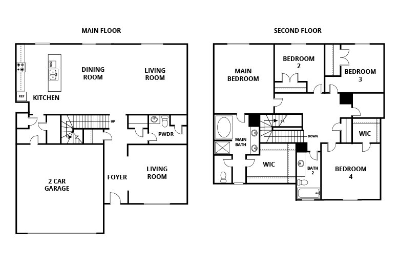 Floorplan: Name: D3-Greenfield, Beds: 4, Baths: 2.5, Sqft: 2410