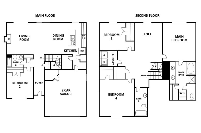 Floorplan: Name: D4-Greenfield B, Beds: 4, Baths: 3.0, Sqft: 2410