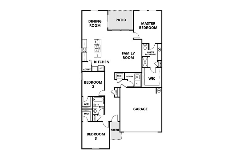 Floorplan: Name: C1-Hawking, Beds: 3, Baths: 2.0, Sqft: 1769