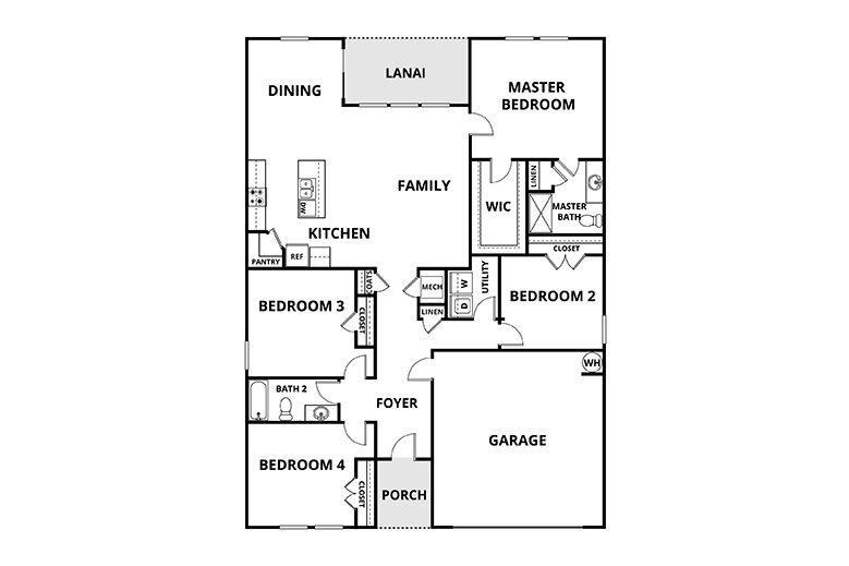 Floorplan: Name: D4-Pandora, Beds: 4, Baths: 2.0, Sqft: 2008