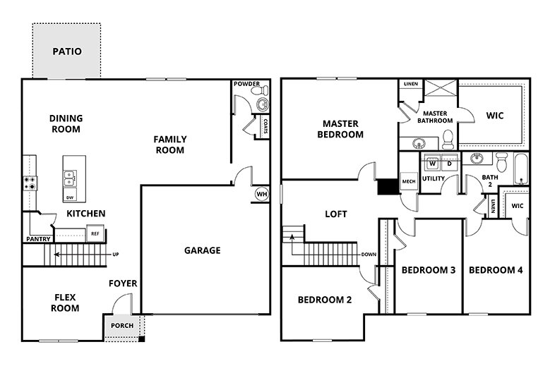 Floorplan: Name: D6-Solstice, Beds: 4, Baths: 2.5, Sqft: 2406