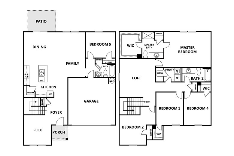 Floorplan: Name: E1-Galileo, Beds: 5, Baths: 3.0, Sqft: 2722