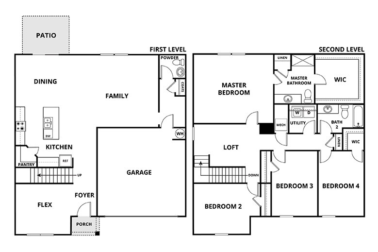 Floorplan: Name: D2-Solstice, Beds: 4, Baths: 2.5, Sqft: 2406