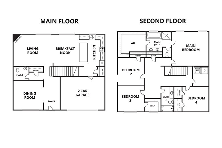 Floorplan: Name: D1-Baxley, Beds: 4, Baths: 2.5, Sqft: 2417