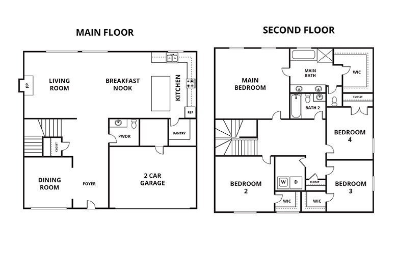 Floorplan: Name: D2-Preston, Beds: 4, Baths: 2.5, Sqft: 2426