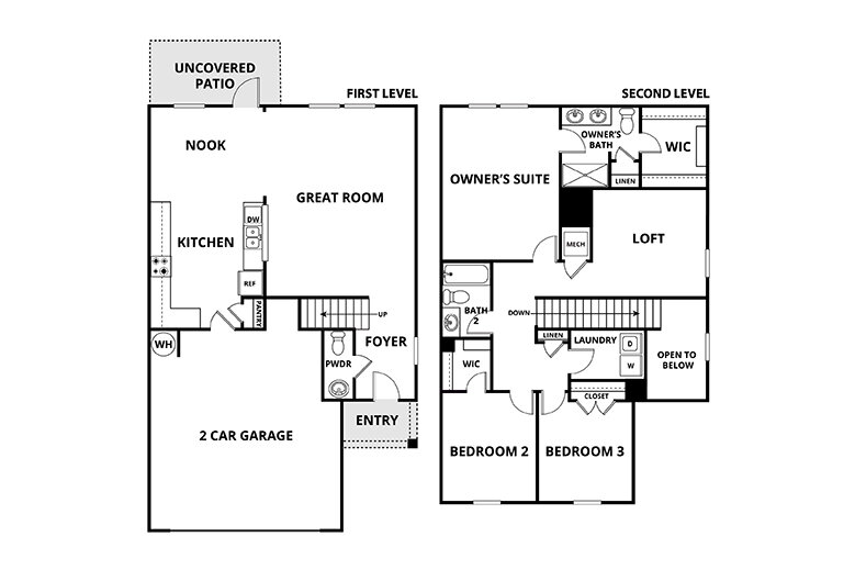 Floorplan: Name: C1-Springfield, Beds: 3, Baths: 2.5, Sqft: 1824