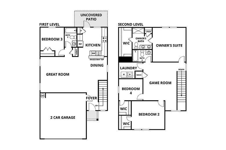 Floorplan: Name: D1-Lincoln, Beds: 4, Baths: 3.0, Sqft: 2029