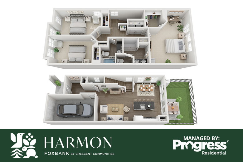 Floorplan: Name: C1-Haven Color Scheme 1, Beds: 3, Baths: 2.5, Sqft: 1618