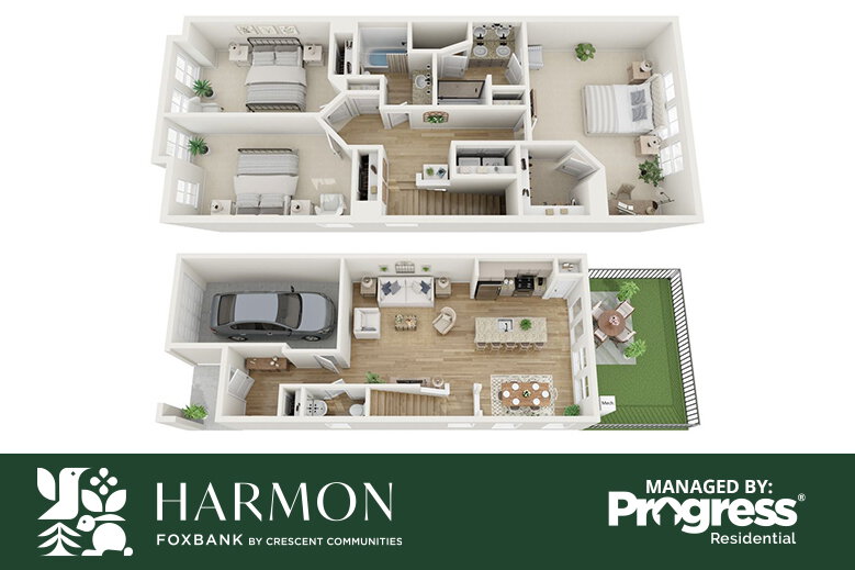 Floorplan: Name: C2-Haven Color Scheme 2, Beds: 3, Baths: 2.5, Sqft: 1618