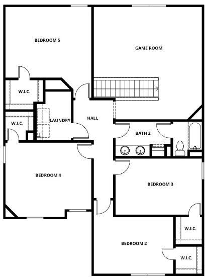 Floorplan: Name: E2-Driftwood, Beds: 5, Baths: 2.5, Sqft: 2616