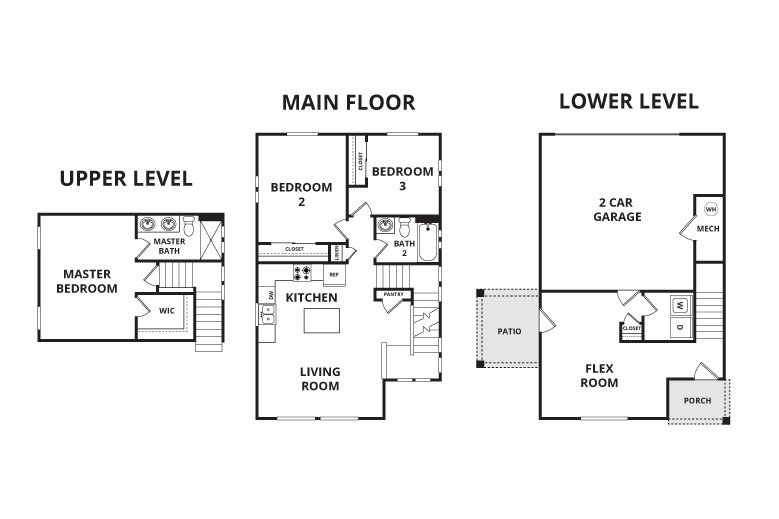 Floorplan: Name: C2-Aster, Beds: 3, Baths: 2.5, Sqft: 1469