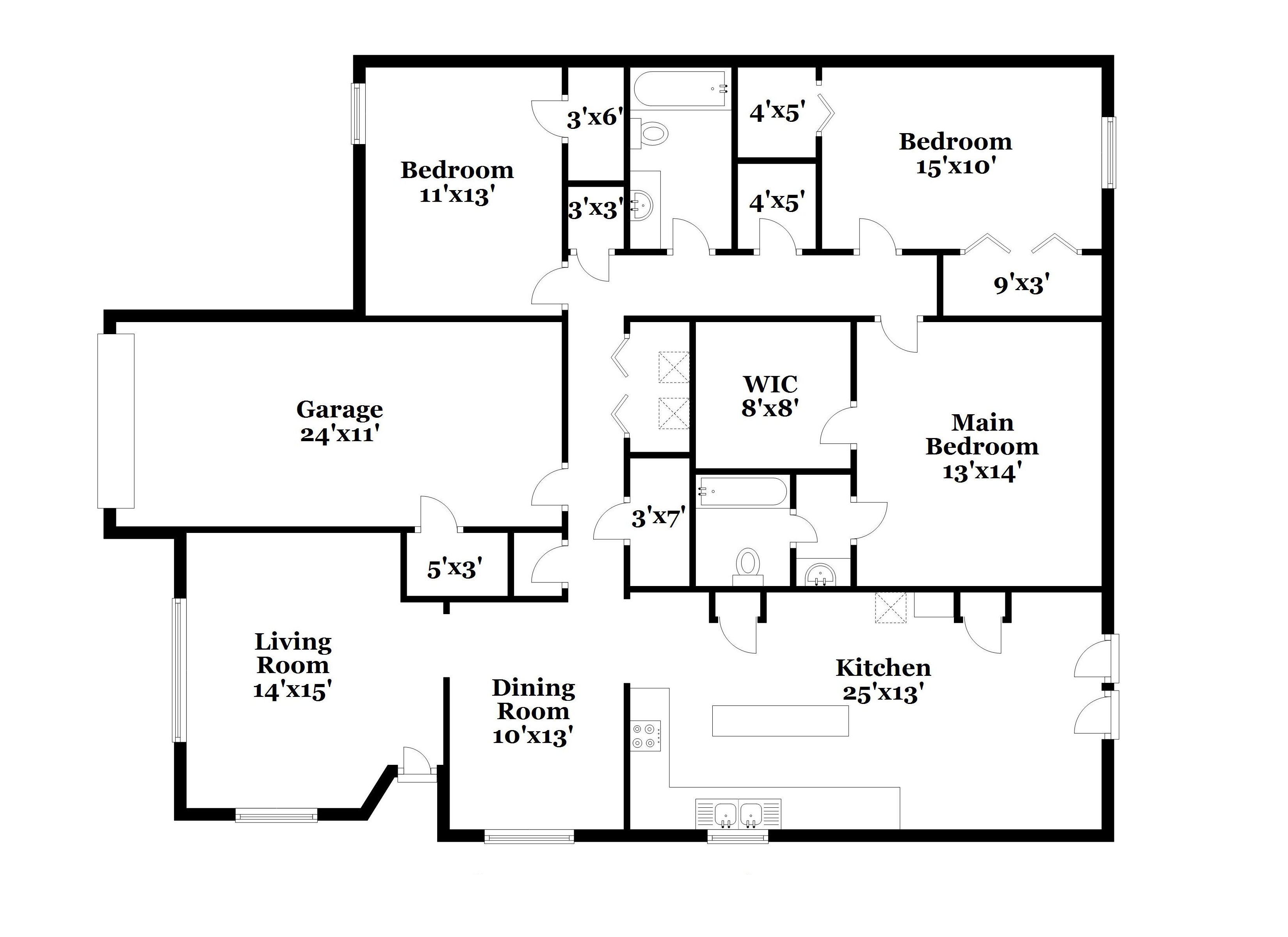 Floorplan: Name: C1, Beds: 3, Baths: 2.0, Sqft: 1361