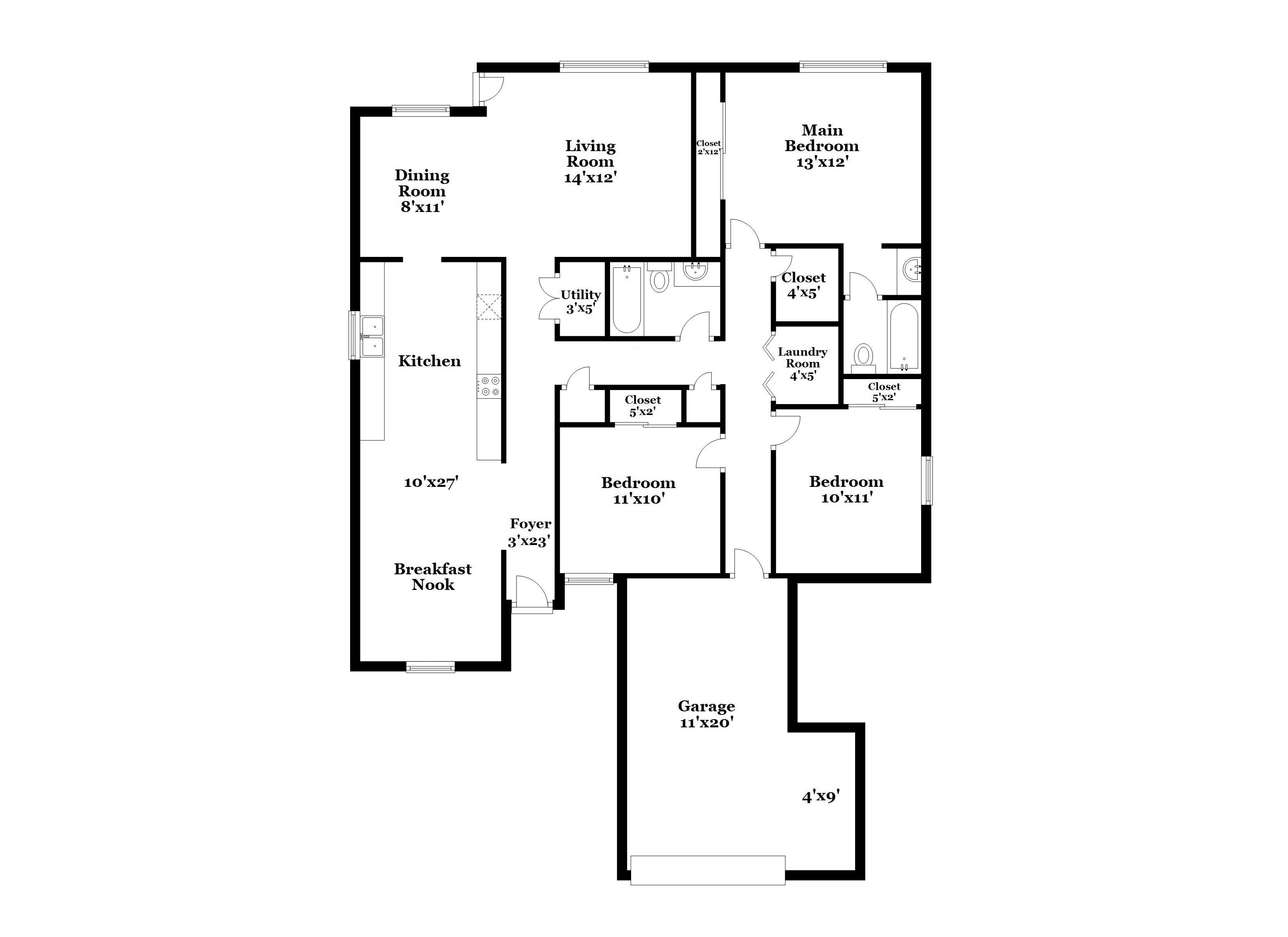 Floorplan: Name: C2, Beds: 3, Baths: 2.0, Sqft: 1424