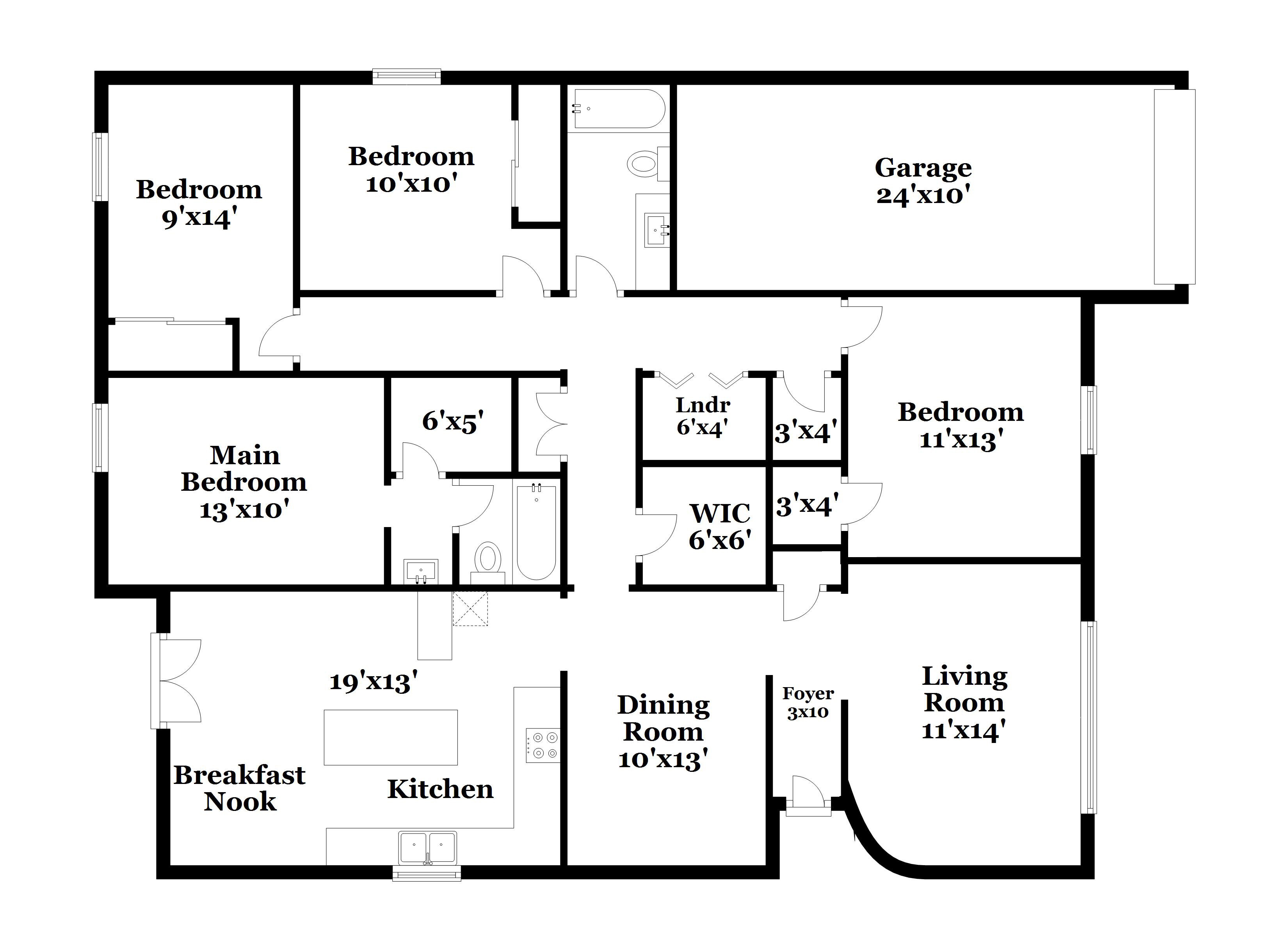 Floorplan: Name: D2, Beds: 4, Baths: 2.0, Sqft: 1634