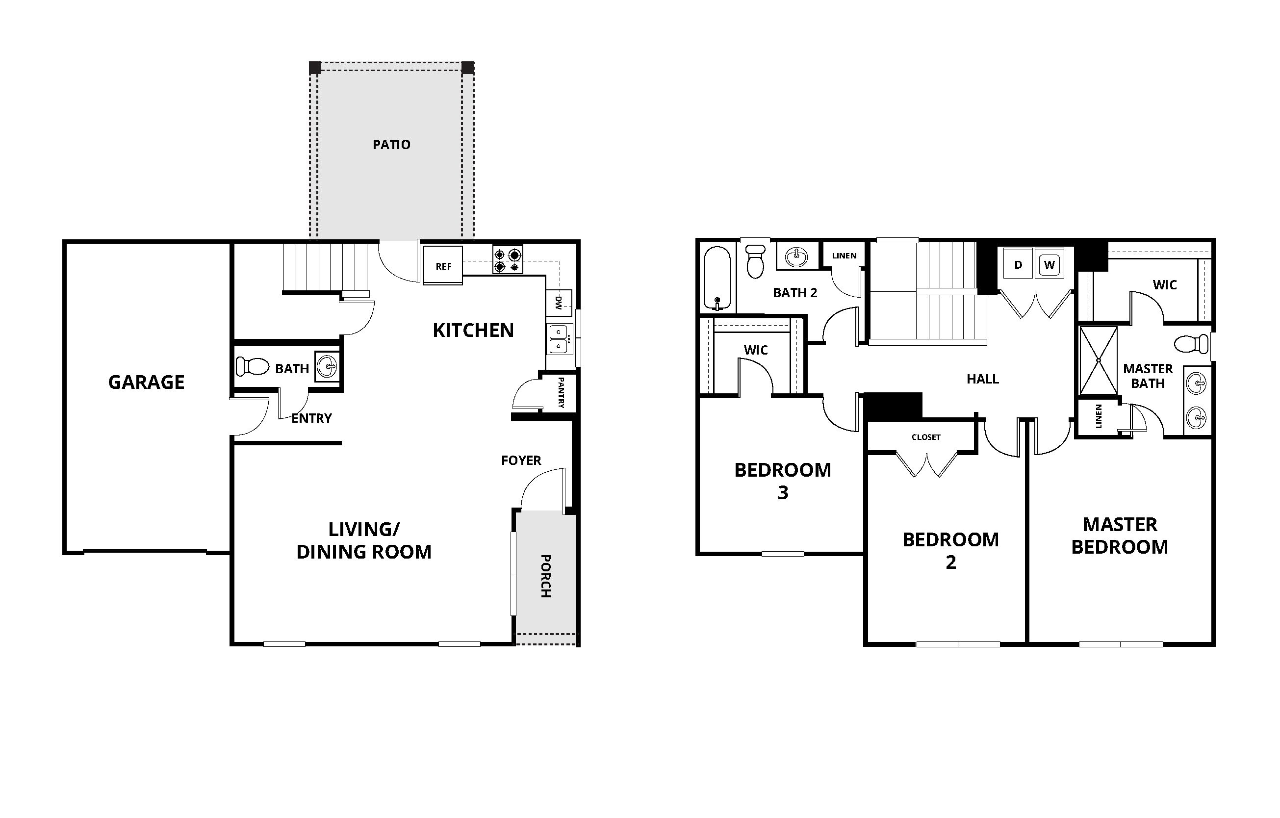Floorplan: Name: C2-Hemlock, Beds: 3, Baths: 2.5, Sqft: 1616