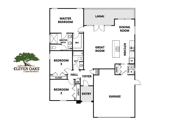Floorplan: Name: C1-Willow Oak, Beds: 3, Baths: 2.0, Sqft: 1483