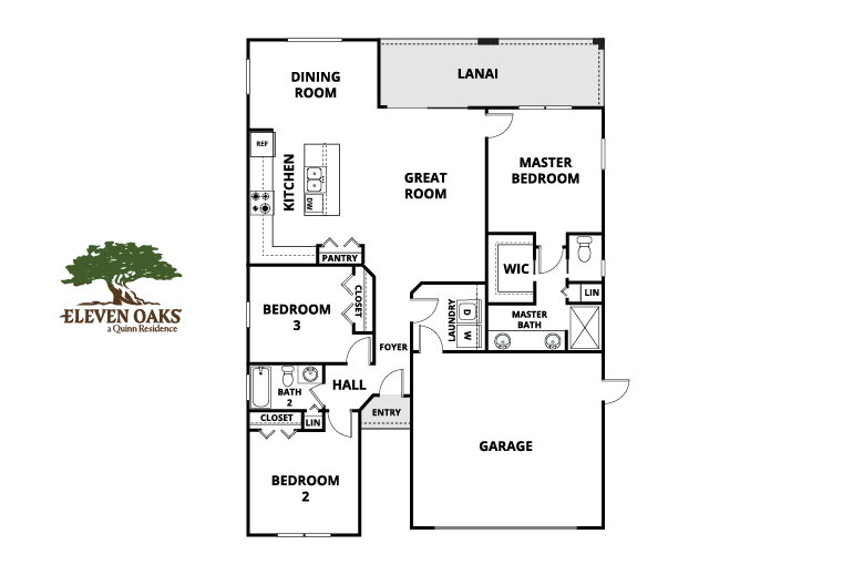 Floorplan: Name: C2-Chapman Oak, Beds: 3, Baths: 2.0, Sqft: 1569