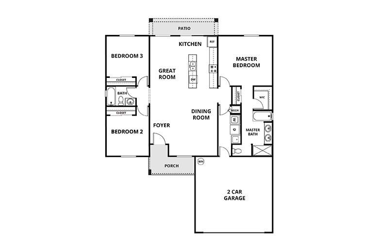 Floorplan: Name: C1-X-1460, Beds: 3, Baths: 2.0, Sqft: 1460
