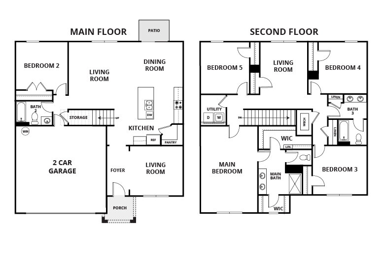 Floorplan: Name: E2-Hayden, Beds: 5, Baths: 3.0, Sqft: 2601