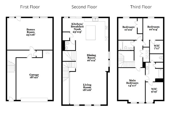 Floorplan: Name: C2-155, Beds: 3, Baths: 3.5, Sqft: 2386