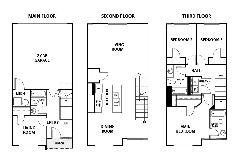Floorplan: Name: D1-Haven, Beds: 4, Baths: 3.0, Sqft: 1850