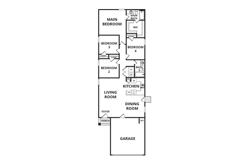 Floorplan: Name: D1-Trenton, Beds: 4, Baths: 2.0, Sqft: 1492